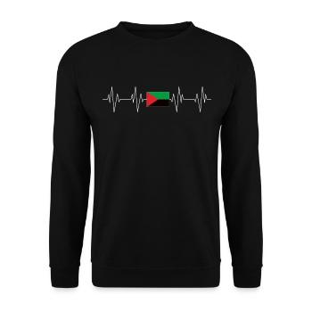 Heartbeat Flagge Martinique - Unisex Pullover - Schwarz - Vorne - Alina (178cm) & Michal (187cm)
