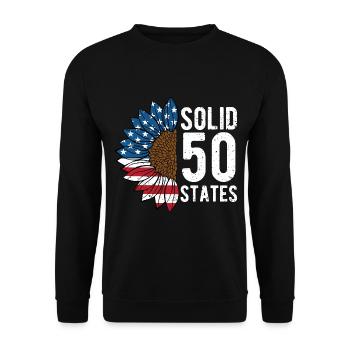 Solid 50 States American Proud USA Confident - Unisex Sweatshirt - black - Front - Alina (178cm) & Michal (187cm)