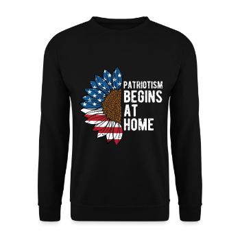 Patriotism Begins at Home 4th of July American - Unisex Sweatshirt - black - Front - Alina (178cm) & Michal (187cm)