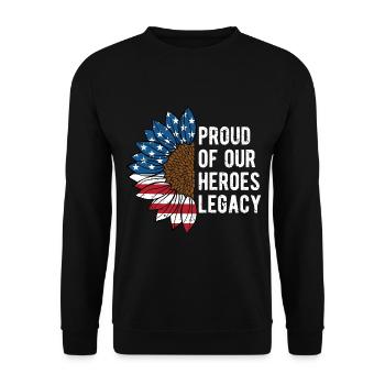 Proud of Our Heroes Legacy American Veterans Day - Unisex Sweatshirt - black - Front - Alina (178cm) & Michal (187cm)