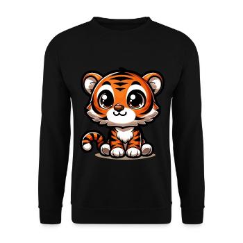 Cute Tiger Baby - Unisex Sweatshirt - black - Front - Alina (178cm) & Michal (187cm)