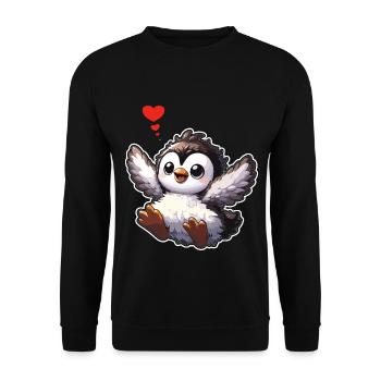 Cute Penguins Little Penguin Penguin Lover - Unisex Sweatshirt - black - Front - Alina (178cm) & Michal (187cm)