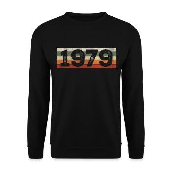 Millésime 1979 Cadeau D’anniversaire Rétro 1979 - Sweat-shirt Unisexe - noir - Devant - Alina (178cm) & Michal (187cm)