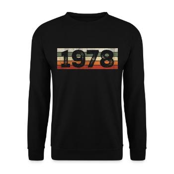 Millésime 1978 Cadeau D’anniversaire Rétro 1978 - Sweat-shirt Unisexe - noir - Devant - Alina (178cm) & Michal (187cm)