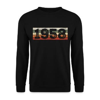 Vintage 1958 Retro 1958 Birthday Gift - Unisex Sweatshirt - black - Front - Alina (178cm) & Michal (187cm)