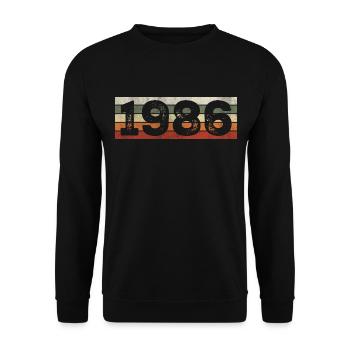 Vintage 1986 Retro 1986 Birthday Gift - Unisex Sweatshirt - black - Front - Alina (178cm) & Michal (187cm)