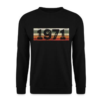 Millésime 1971 Cadeau D’anniversaire Rétro 1971 - Sweat-shirt Unisexe - noir - Devant - Alina (178cm) & Michal (187cm)