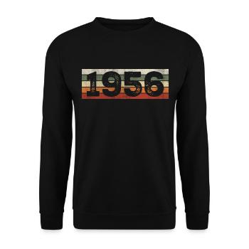 Vintage 1956 Retro 1956 Birthday Gift - Unisex Sweatshirt - black - Front - Alina (178cm) & Michal (187cm)