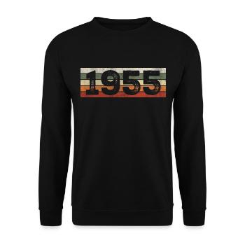 Millésime 1955 Cadeau D’anniversaire Rétro 1955 - Sweat-shirt Unisexe - noir - Devant - Alina (178cm) & Michal (187cm)