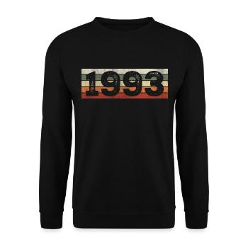 Millésime 1993 Cadeau D’anniversaire Rétro 1993 - Sweat-shirt Unisexe - noir - Devant - Alina (178cm) & Michal (187cm)
