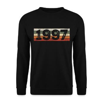 Jahrgang 1997 Retro Geburtstagsgeschenk 1997 - Unisex Pullover - Schwarz - Vorne - Alina (178cm) & Michal (187cm)