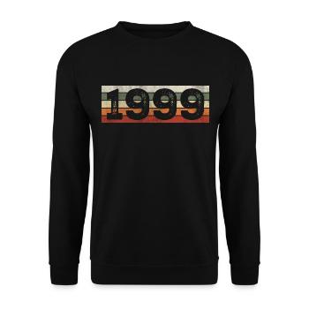 Millésime 1999 Cadeau D’anniversaire Rétro 1999 - Sweat-shirt Unisexe - noir - Devant - Alina (178cm) & Michal (187cm)