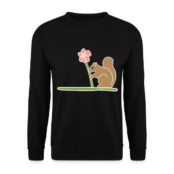 Squirrel, Animals, Animal, Symbol, Flower, Nature - Unisex Sweatshirt - black - Front - Alina (178cm) & Michal (187cm)