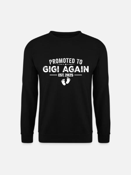 Forfremmet til Gigi igen 2025 graviditetsmeddelelse - Unisex sweater - sort