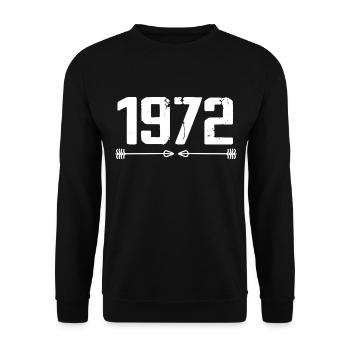 Born in 1972 Vintage 53 Years 54 Birthday Gift - Unisex Sweatshirt - black - Front - Alina (178cm) & Michal (187cm)