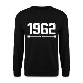 Né en 1962 Vintage 63 ans Cadeau d'anniversaire 64 - Sweat-shirt Unisexe - noir - Devant - Alina (178cm) & Michal (187cm)