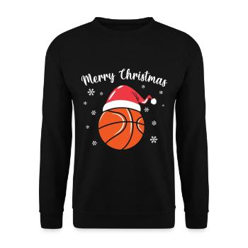 Weihnachten Basketball Geschenke - Unisex Pullover - Schwarz - Vorne - Alina (178cm) & Michal (187cm)