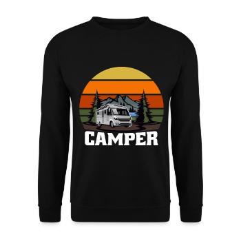 Cadeau Camper Camper Caravan - Sweat-shirt Unisexe - noir - Devant - Alina (178cm) & Michal (187cm)