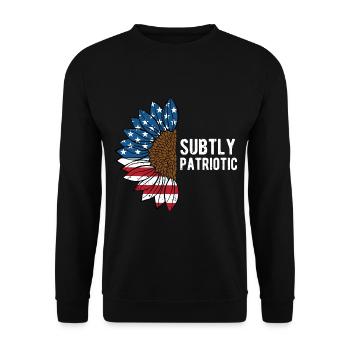 Subtly Patriotic American Proud USA Confident - Unisex Sweatshirt - black - Front - Alina (178cm) & Michal (187cm)