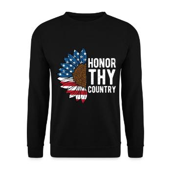 Honor Thy Country American Independence USA - Unisex Sweatshirt - black - Front - Alina (178cm) & Michal (187cm)