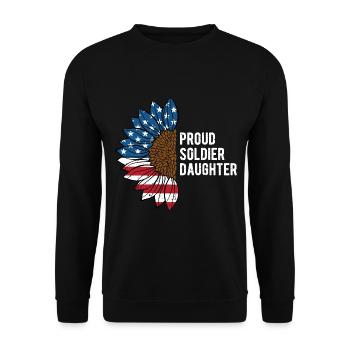 Proud Soldier Daughter American Patriotic USA - Unisex Sweatshirt - black - Front - Alina (178cm) & Michal (187cm)