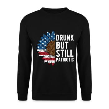 Drunk But Still Patriotic Proud Patriotism - Unisex Sweatshirt - black - Front - Alina (178cm) & Michal (187cm)