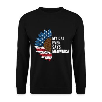 My Cat Even Says Meowrica American Independence - Unisex Sweatshirt - black - Front - Alina (178cm) & Michal (187cm)