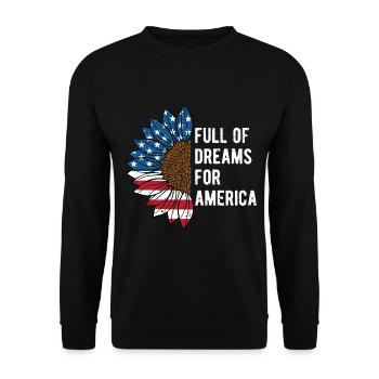 Full of Dreams for America Proud Patriotic - Unisex Sweatshirt - black - Front - Alina (178cm) & Michal (187cm)