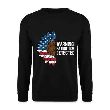 Warning Patriotism Detected American Independence - Unisex Sweatshirt - black - Front - Alina (178cm) & Michal (187cm)