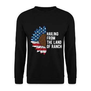 Hailing from the Land of Ranch Patriotic Proud - Unisex Sweatshirt - black - Front - Alina (178cm) & Michal (187cm)