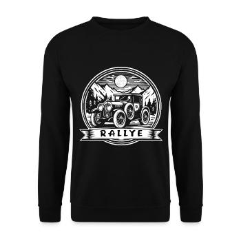 Vintage Vintage Car Rally T-Shirt - Nostalgia Racing - Unisex Sweatshirt - black - Front - Alina (178cm) & Michal (187cm)