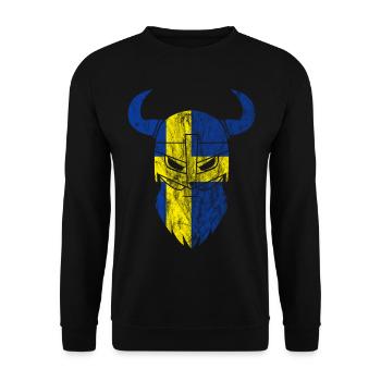 Schweden Wikinger Flagge - Unisex Pullover - Schwarz - Vorne - Alina (178cm) & Michal (187cm)