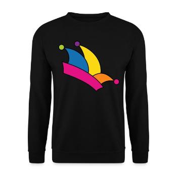 Fool's cap Mardi Gras arc-en-ciel couleurs costume fou - Sweat-shirt Unisexe - noir - Devant - Alina (178cm) & Michal (187cm)