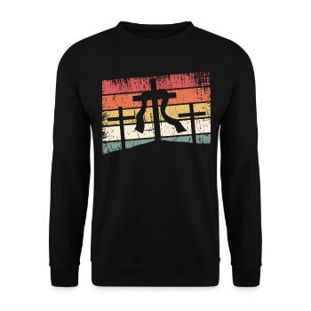 Jesus Christus - Christliches Shirt - Kreuz - Unisex Pullover - Schwarz - Vorne - Alina (178cm) & Michal (187cm)