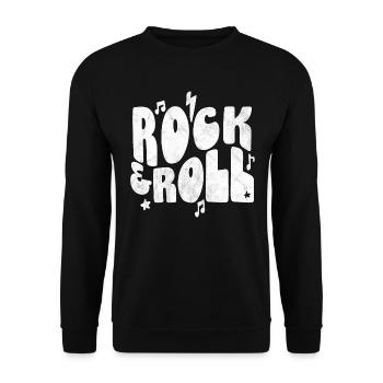 Rock and Roll - Unisex Sweatshirt - black - Front - Alina (178cm) & Michal (187cm)