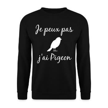 Je Peux Pas J ai Pigeon - Sweat-shirt Unisexe - noir - Devant - Alina (178cm) & Michal (187cm)