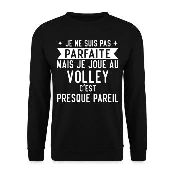 Je Ne Suis Pas Parfaite Mais Je Joue Au Volley - Sweat-shirt Unisexe - noir - Devant - Alina (178cm) & Michal (187cm)