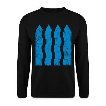 Lignes bleues - Ornement déco - Sweat-shirt Unisexe - noir - Devant - Alina (178cm) & Michal (187cm)
