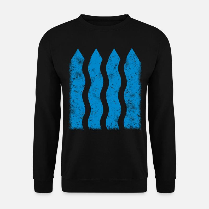 Blue Lines - Deco Ornament - Unisex Sweatshirt - black