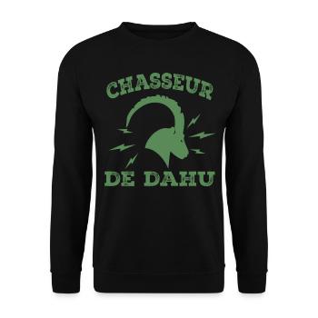 Dahu Hunter - Unisex Sweatshirt - black - Front - Alina (178cm) & Michal (187cm)