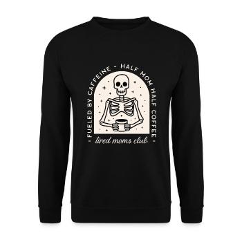 Tired moms club jeune Maman fatiguée humour - Sweat-shirt Unisexe - noir - Devant - Alina (178cm) & Michal (187cm)