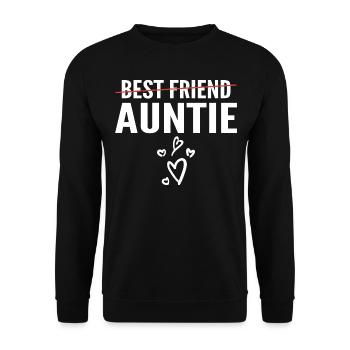 Promoted to Auntie - Best Friend to Auntie - Sweat-shirt Unisexe - noir - Devant - Alina (178cm) & Michal (187cm)