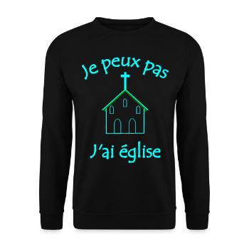 Ich kann keine Kirche haben - Unisex Pullover - Schwarz - Vorne - Alina (178cm) & Michal (187cm)