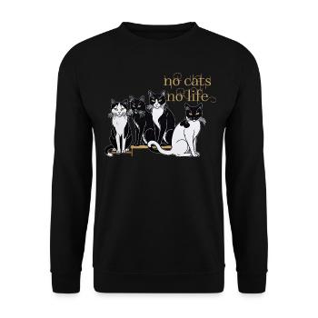 pas de chats, pas de vie - Sweat-shirt Unisexe - noir - Devant - Alina (178cm) & Michal (187cm)