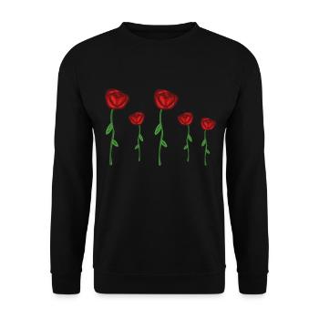 rosen rot blumen blume pflanzen - Unisex Pullover - Schwarz - Vorne - Alina (178cm) & Michal (187cm)
