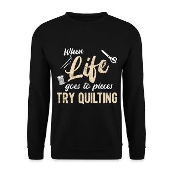Quilten von Tagesdecken - Unisex Pullover - Schwarz - Vorne - Alina (178cm) & Michal (187cm)