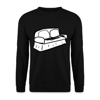 Sofa Symbol Wohnzimmer Möbel Grau - Unisex Pullover - Schwarz - Vorne - Alina (178cm) & Michal (187cm)