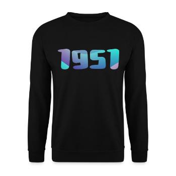 1951 Geburtstagsgeschenk Vintage 1951 Retro 1951 - Unisex Pullover - Schwarz - Vorne - Alina (178cm) & Michal (187cm)