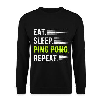 Ping Pong Table Tennis - Unisex Sweatshirt - black - Front - Alina (178cm) & Michal (187cm)