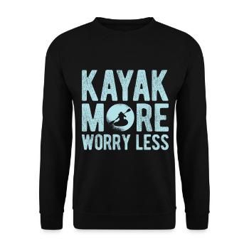 Paddel-Boot Kanu-Fahrer Für Kajak - Unisex Pullover - Schwarz - Vorne - Alina (178cm) & Michal (187cm)